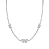 Butterfly Baguette Moissanite 14" Necklace - 925 Sterling Silver